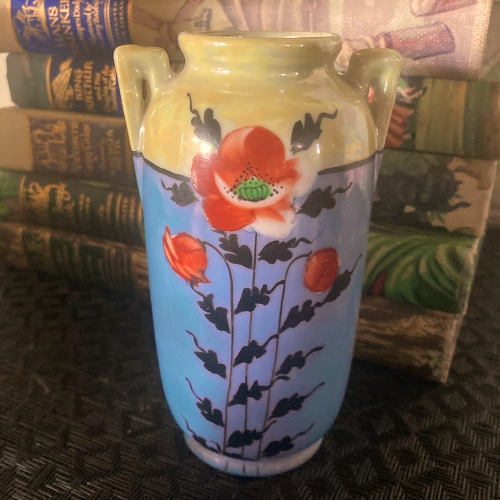 Lusterware Japanese antique floral vase